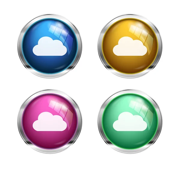 White cloud buttons — Stock Vector