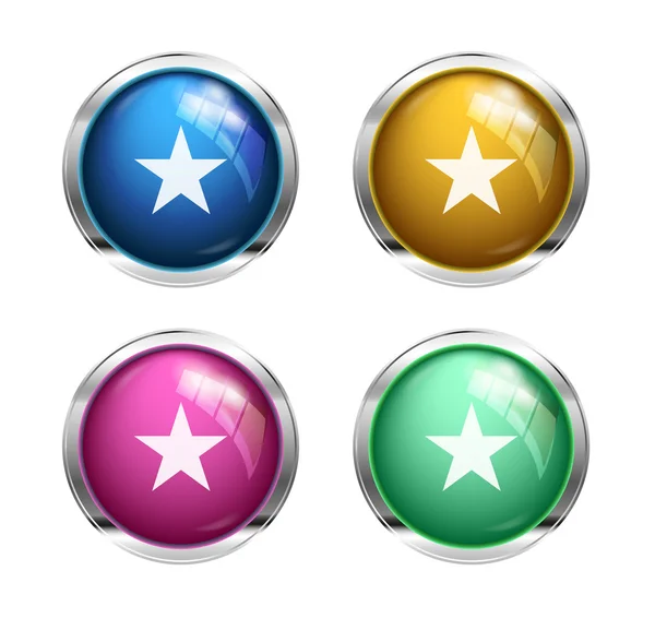 ベクトルの 4 つ星ボタン — ストックベクタ