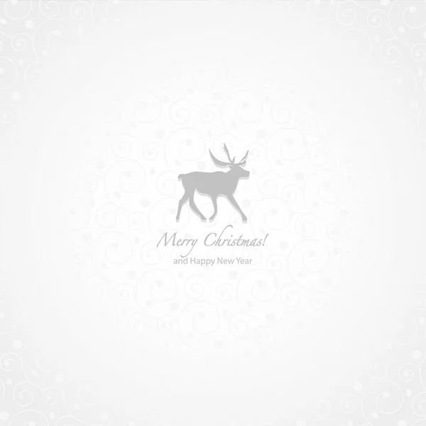 Белый и серый олень Рождественский фон — стоковый вектор