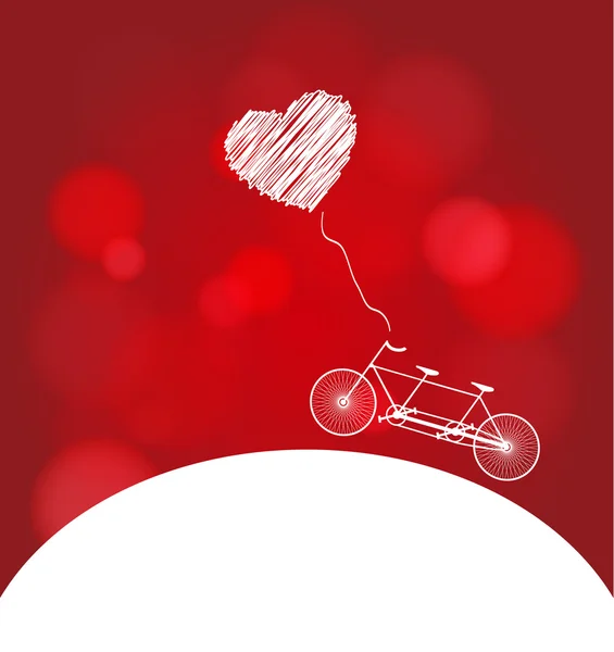 Romántico bicicleta corazón fondo — Archivo Imágenes Vectoriales