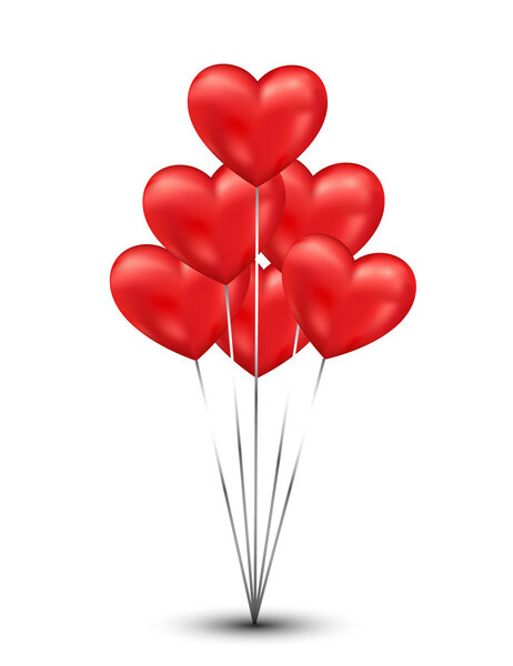 Shiny heart balloons background