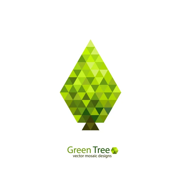Verde mosaico árbol ecología diseño — Archivo Imágenes Vectoriales