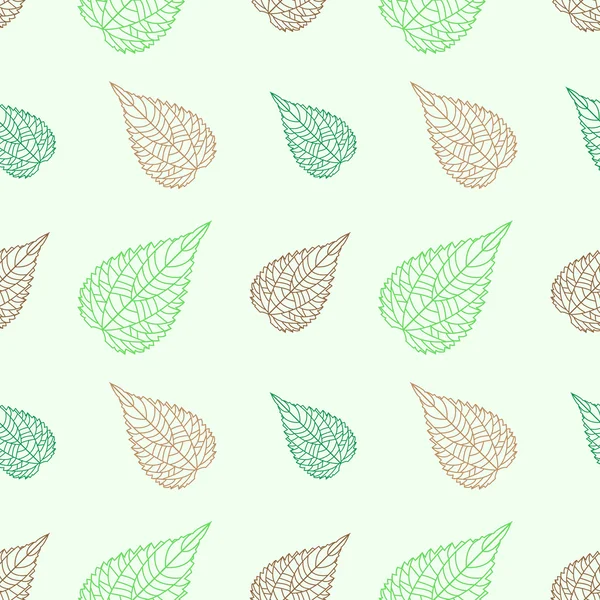 シームレスな緑の葉のモザイクの背景 — ストックベクタ