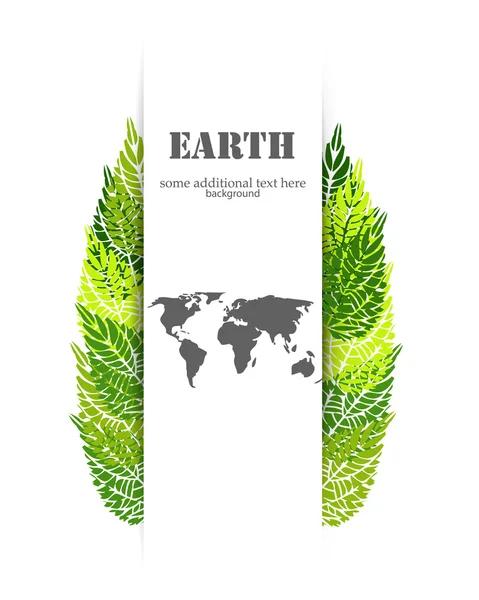 Green leaves Earth background — Stock Vector