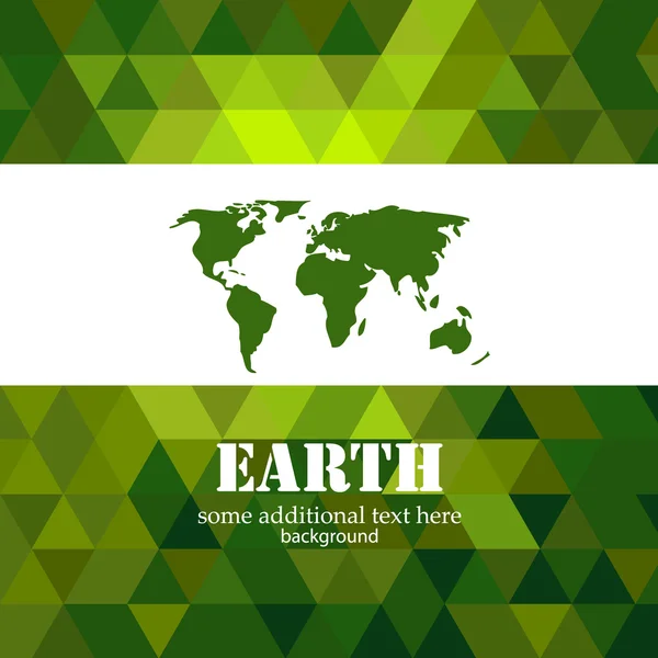 抽象的な緑の地球のモザイクの背景 — ストックベクタ