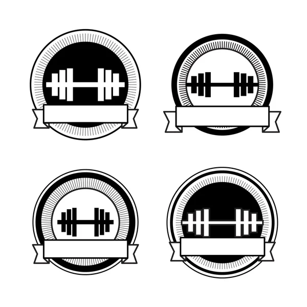 Vector retro bodybuilding badge — Stock Vector