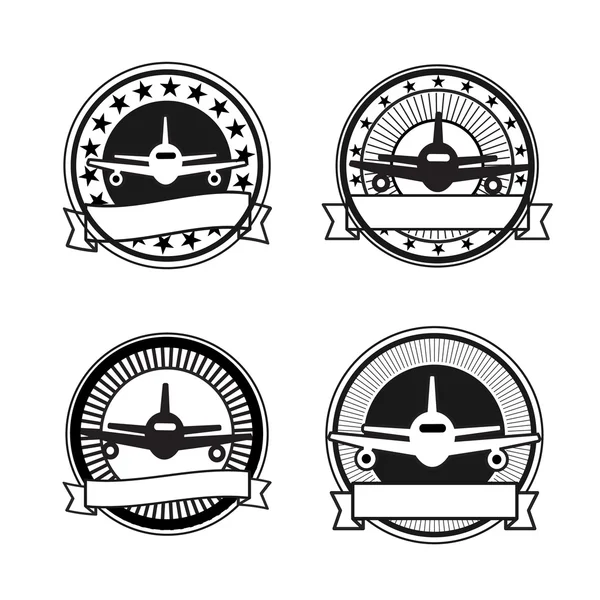 Air travel badges — Stock Vector