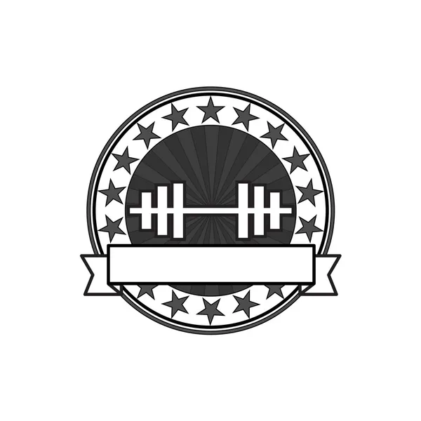 Vector retro bodybuilding badge — Stock Vector