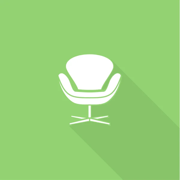 Lunghe icone della sedia da ufficio ombra piatta — Vettoriale Stock