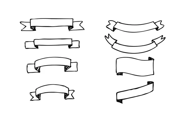 組の手描きのベクトル旗 — ストックベクタ