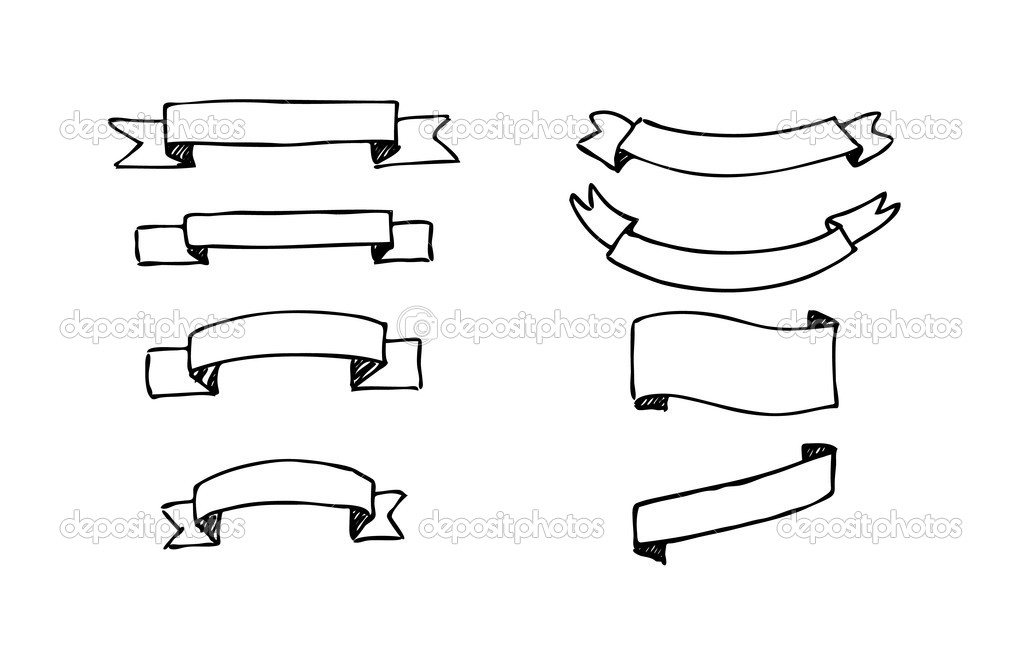 Set of hand-drawn vector banners