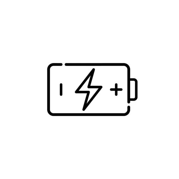 Akkumulátor ikon feltöltése. Akkumulátor villám szimbólummal. Pixel tökéletes, szerkeszthető stroke. — Stock Vector