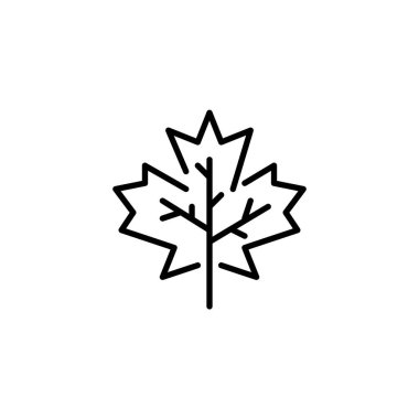 Akçaağaç yaprağı. Piksel mükemmel, düzenlenebilir çizgi resim simgesi