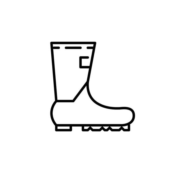 Botas de lluvia zapatos de goma protectores de otoño. Pixel perfecto, ícono de arte de línea de trazo editable — Archivo Imágenes Vectoriales