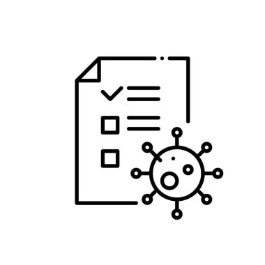 Coronavirus testi, sağlık kontrolü ikonu. Piksel mükemmel, düzenlenebilir vuruş