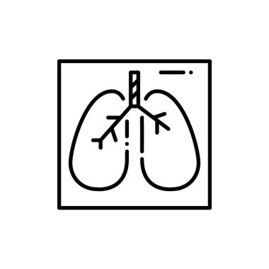 Akciğerler tıbbi tanı testini kontrol eder. Piksel mükemmel, düzenlenebilir vuruş simgesi