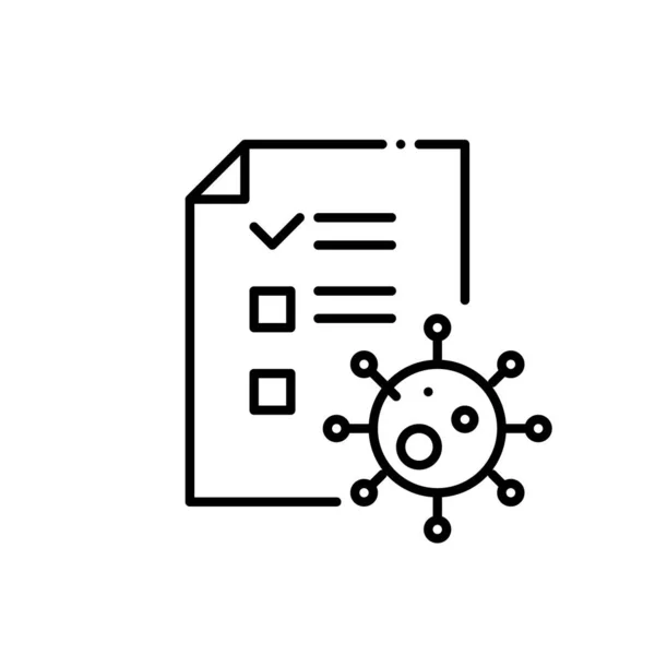 Test del coronavirus, icona del controllo medico dello stato di salute. Pixel perfetto, colpo modificabile — Vettoriale Stock