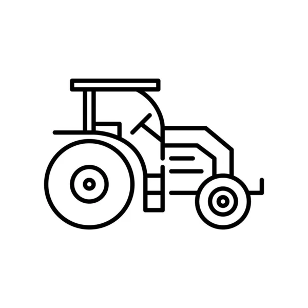 Trator agrícola. Ícone do veículo agrícola. Pixel perfeito, arte linha de curso editável — Vetor de Stock