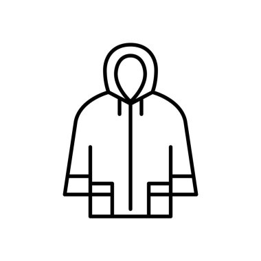 Sonbahar yağmurluğu. Kötü hava koruma giysileri. Piksel mükemmel, düzenlenebilir çizgi resim simgesi