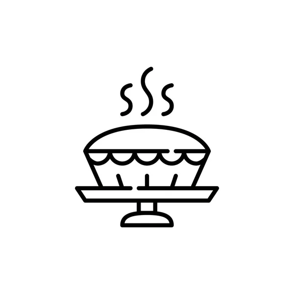 Pastel casero horneado en un plato. Comida familiar tradicional. Pixel perfecto, icono de carrera editable — Vector de stock