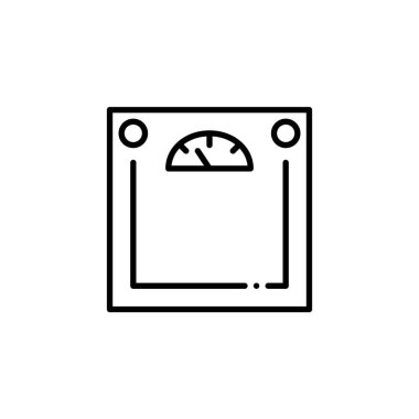 Dijital banyo ölçeği ikonu. Ağırlık yönetimi ve sağlıklı yaşam tarzı elektronik cihaz. Piksel mükemmel, düzenlenebilir vuruş