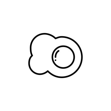 Kızarmış yumurta, güneşli tarafı yukarıda. Piksel mükemmel, düzenlenebilir vuruş simgesi