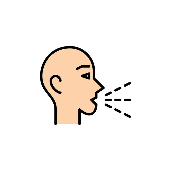 A személy köhög. Pixel tökéletes, szerkeszthető stroke ikon — Stock Vector