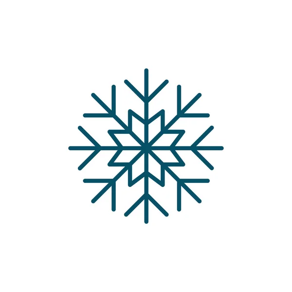 雪の結晶冬クリスマスラインアートブルーアイコン。ピクセル完璧で編集可能なストローク — ストックベクタ