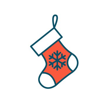 Hediyeler için şömine Noel çorapları. Piksel mükemmel, düzenlenebilir renk vektör simgesi
