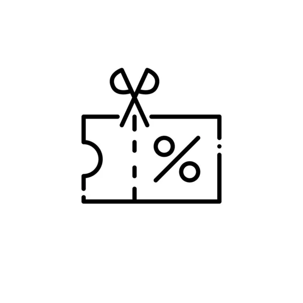 Sale coupon icon. Pixel perfekt, editierbarer Strich — Stockvektor