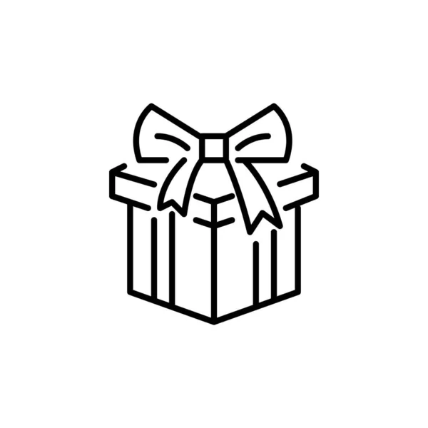 Caja de regalo pixel perfecto trazo editable simple línea de arte icono — Archivo Imágenes Vectoriales