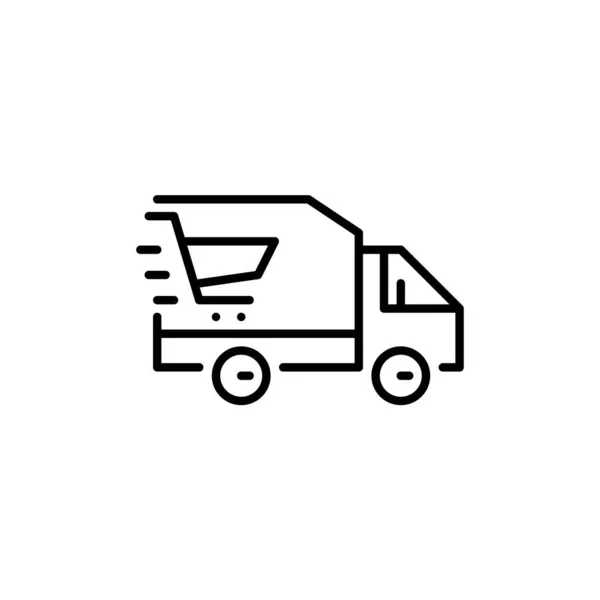 Online-Shopping-Lieferwagen-Symbol. Pixel perfekt, editierbarer Strich — Stockvektor