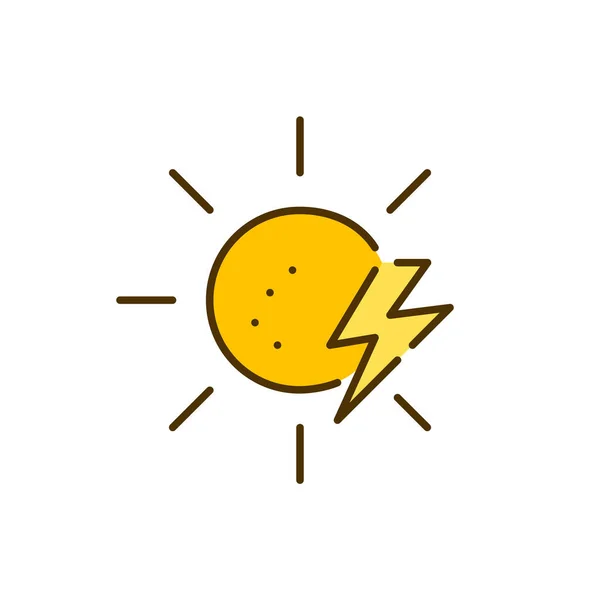 Generación de energía solar. Fuente de energía alternativa sostenible verde. Pixel perfecto, editable icono colorido golpe — Vector de stock