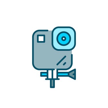 Kamera canlı yayında. Aktif ve ekstrem spor video kayıt cihazı. Piksel mükemmel, düzenlenebilir renkli simge