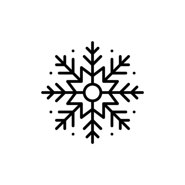 Icono del copo de nieve. Nieve de invierno, símbolo de Navidad. Pixel perfecto, icono de carrera editable — Vector de stock