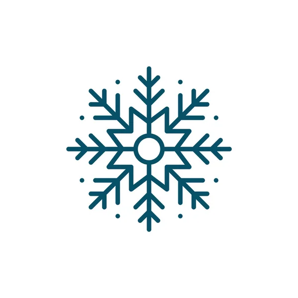 スノーフレークアイコン。冬の雪の天気、クリスマスのシンボル。ピクセル完璧で編集可能なストロークブルーのアイコン — ストックベクタ