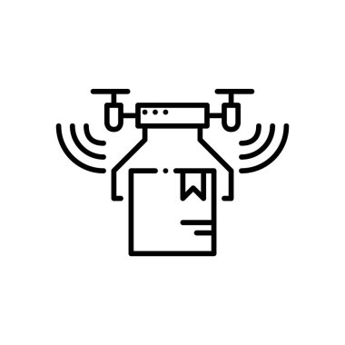 Otomatik temas kurulamayan insansız hava aracı teslimatı. Piksel mükemmel, düzenlenebilir vuruş simgesi