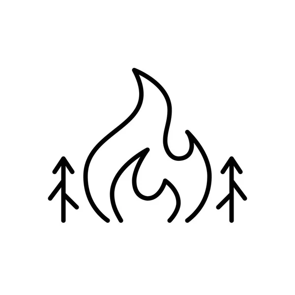 Forest fires icon. Pixel perfect, editable stroke — Stock Vector