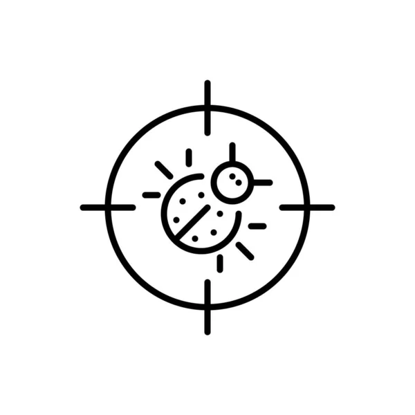 Automated pest control. Looking for bugs. Pixel perfect, editable stroke icon — 图库矢量图片