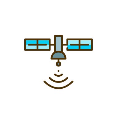 Uydu kablosuz bağlantı simgesi. Piksel mükemmel, düzenlenebilir vuruş, renk