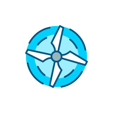 Dönen pervaneli pervane üst görünümü. Piksel mükemmel, düzenlenebilir renkli simge