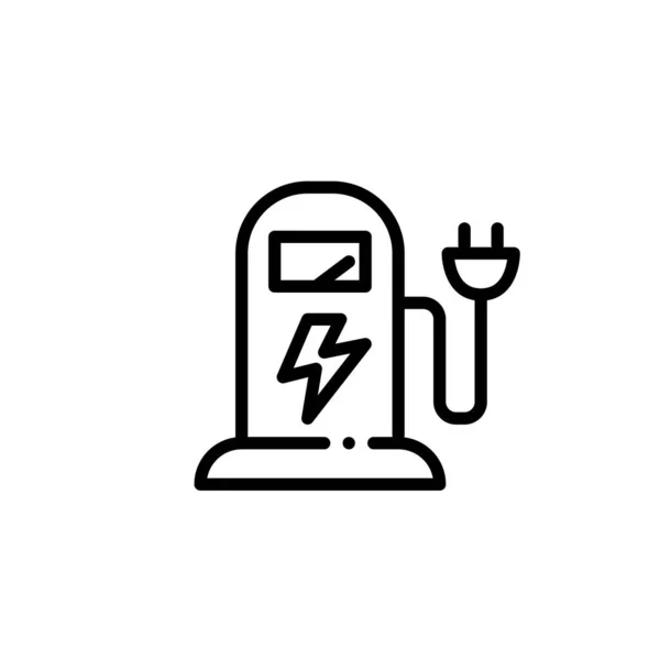 Estación de carga de coches eléctricos. Pixel perfecto, icono de carrera editable — Archivo Imágenes Vectoriales
