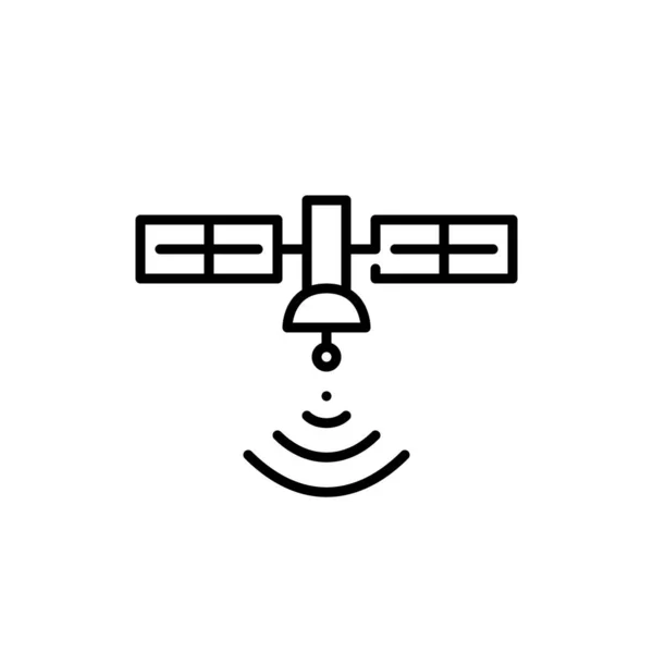 Ikonen för trådlös anslutning via satellit. Pixel perfekt, redigerbar stroke — Stock vektor
