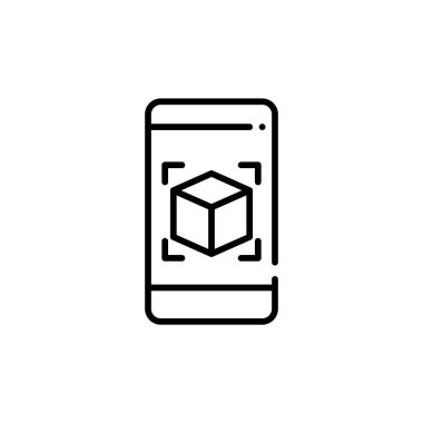 Akıllı telefondan güçlendirilmiş gerçeklik 3 boyutlu görüntü. Piksel mükemmel, düzenlenebilir vuruş simgesi