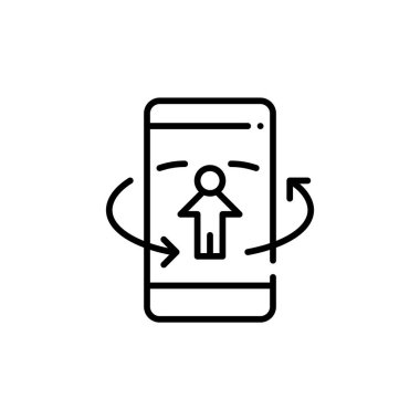 Akıllı telefondan 360 derecelik güçlendirilmiş görüntü. Piksel mükemmel, düzenlenebilir vuruş simgesi