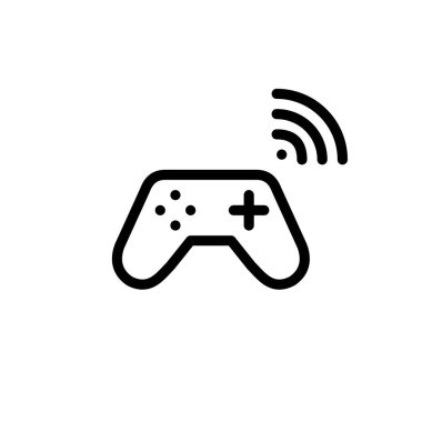 Kablosuz oyun kontrolörü. Asgari çizgi resim pikseli mükemmel, düzenlenebilir vuruş simgesi