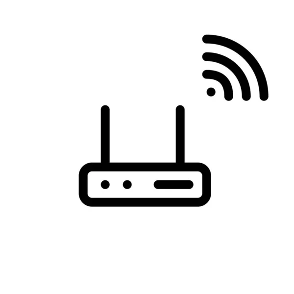 Icona router Wifi. Minimal line art pixel perfetto, icona del tratto modificabile — Vettoriale Stock