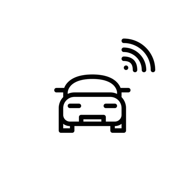 Smart car with wireless connection. Internet of things. Pixel perfect, editable stroke icon — Stock Vector