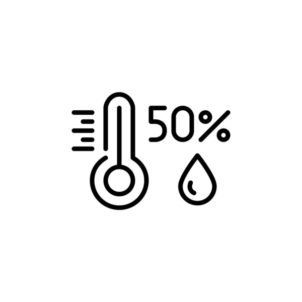 Ikona temperatury i wilgotności. Pixel idealny, edytowalny udar — Wektor stockowy