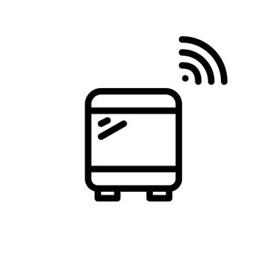 Smart bus minimalistic line art icon. Pixel perfect, editable stroke
